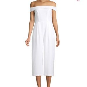 BCBGeneration white off the shoulder jumpsuit